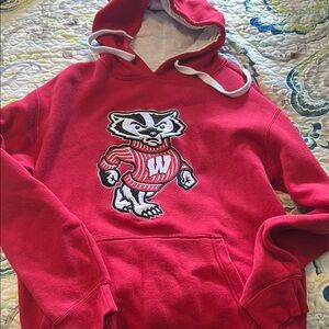 Red Men's Sweater with Mascot Design